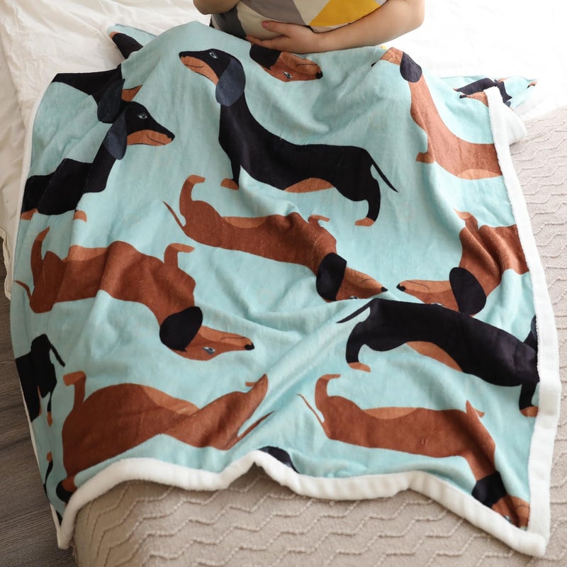 Famitile Dachshund Blanket, Weiner Dog Blankets, Weiner Dog Gifts for Women, Dachshund Stuffed Animal Pattern Blanket for Dogs Lovers (Dachshund 1, 47" x 60") - Image 2